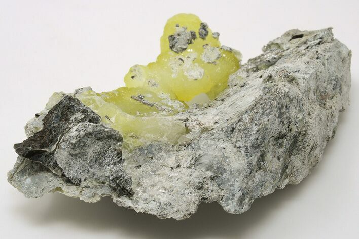 Lemon-Yellow Brucite In Matrix - Balochistan, Pakistan #198561